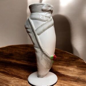 Gray Pointe Shoe Vase with Floral Details